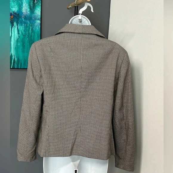 Women’s Size 8 Blazer Black White Houndstooth Career Preppy Bow Pockets Coquette - Picture 4 of 15